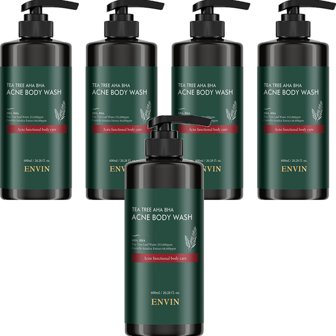 앙방 티트리 약산성 아하 바하 아크네 바디워시, 600ml, 5개