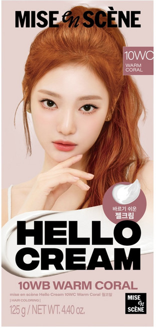 mise en scene 魅尚萱 Hello Cream染髮霜, 10WC(浪漫暖珊瑚), 1盒