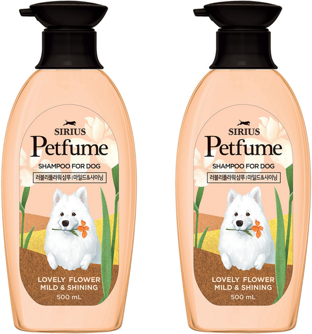 시리우스 펫퓸 반려견용 샴푸 러블리플라워, 500ml, 2개