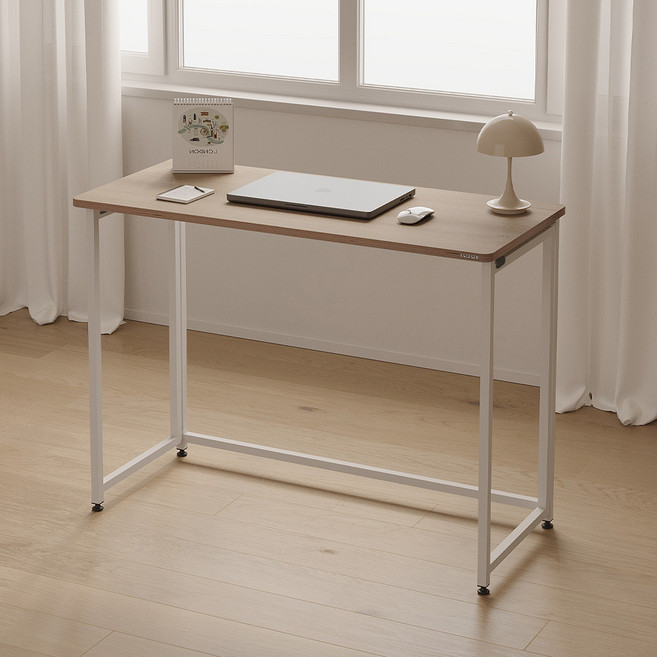 소프시스 듀얼 폴딩 책상 1000, 티크 + 화이트