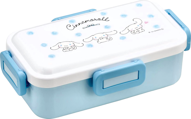 Skater 銀離子微波四扣單層便當盒, 大耳狗 藍色 + 白色, 1個