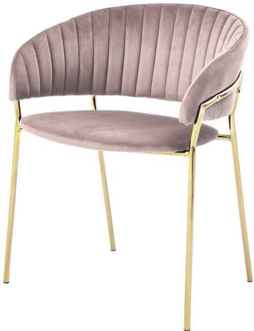 지엠퍼니처 엘리 골드 벨벳 인테리어 의자, 핑크, 1개