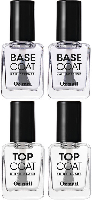오즈네일 매니큐어 네일 기초 탄탄 2종 세트, 2개, 베이스 코트 8ml + 탑 코트 8ml
