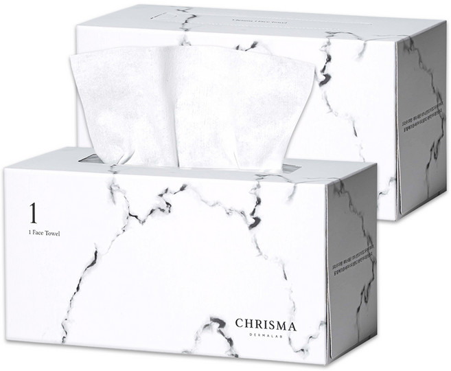 크리스마 더마랩 1 페이스 타올 1겹, 80매, 2개