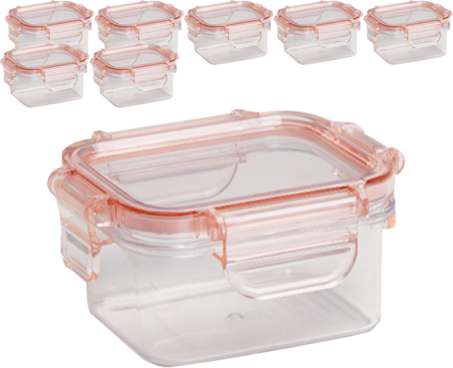 셰프웨어 풀 트라이탄 핑크 블라썸 직사각 밀폐용기 185ml, 8개, 단품