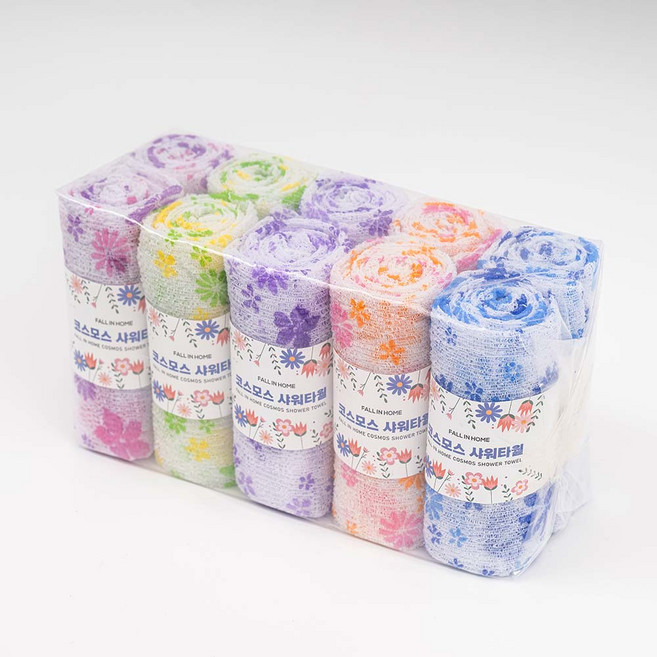 폴인홈 국내생산 코스모스 샤워타올, 혼합색상, 10개입, 1세트