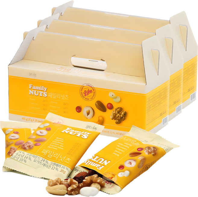넛츠데이 패밀리넛츠 믹스넛, 400g, 3개