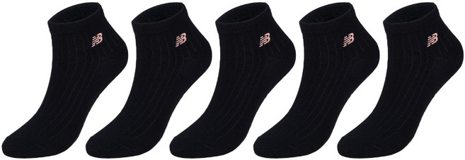 뉴발란스 여성용 자수 로고 단목 골지 양말 5켤레