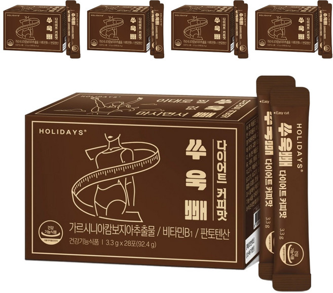 홀리데이즈 쑤욱빼 다이어트 커피맛 28포, 92.4g, 5개