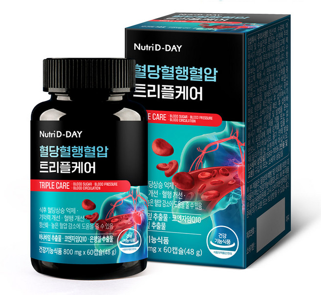 뉴트리디데이 혈당 혈행 혈압 트리플케어, 60정, 1개