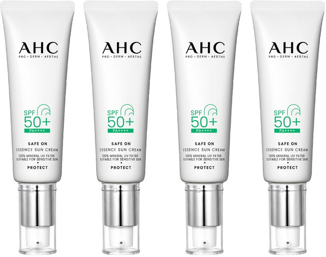 AHC 세이프 온 에센스 선크림 SPF50+ PA++++, 50ml, 4개