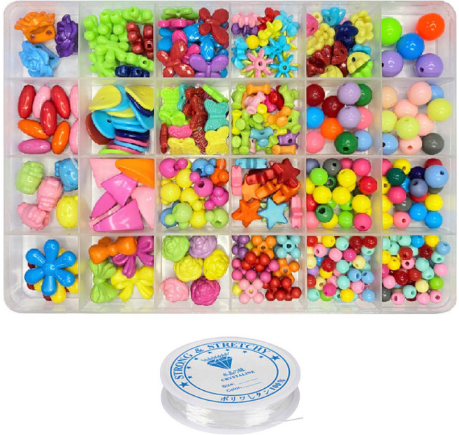 리니팜 24칸 파스텔 비즈 공예 세트, 비비드, 1세트