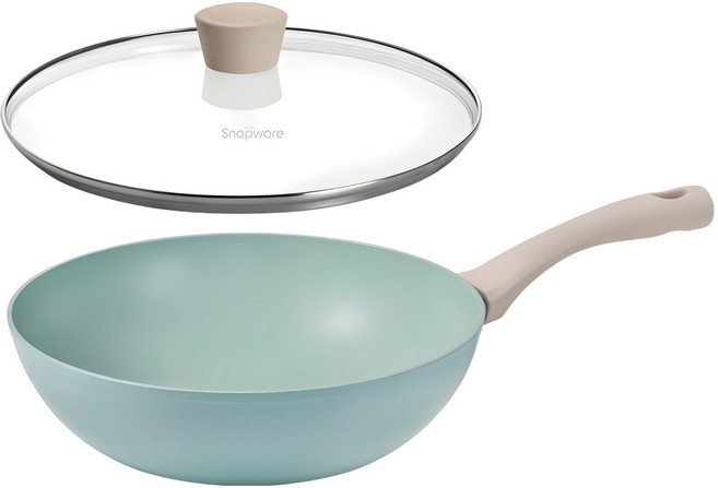 Corelle Brands 康寧餐具 Snapware 鈦輕量不沾深炒鍋 附蓋, 30cm, 1個