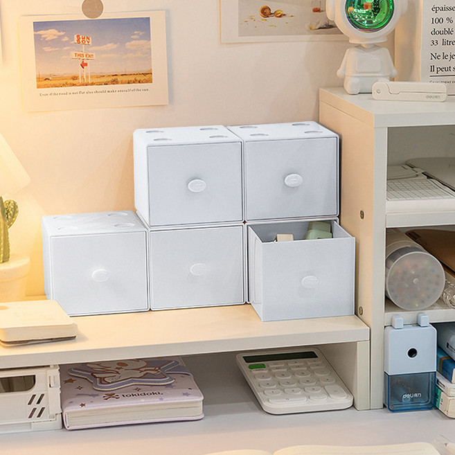 MF스토어 파스텔 라고 블록 미니 서랍, 파스텔 화이트, 2개