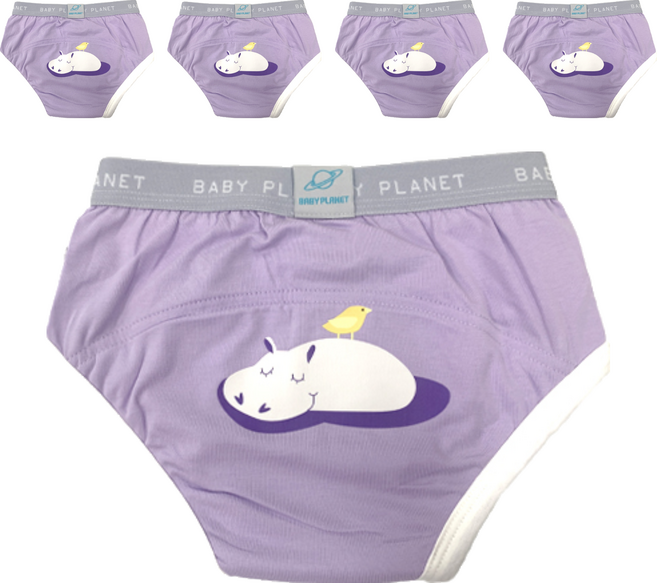 베이비플라넷 아동용 프리미엄 배변 훈련 팬티, 11 하마와 아기새, 5개