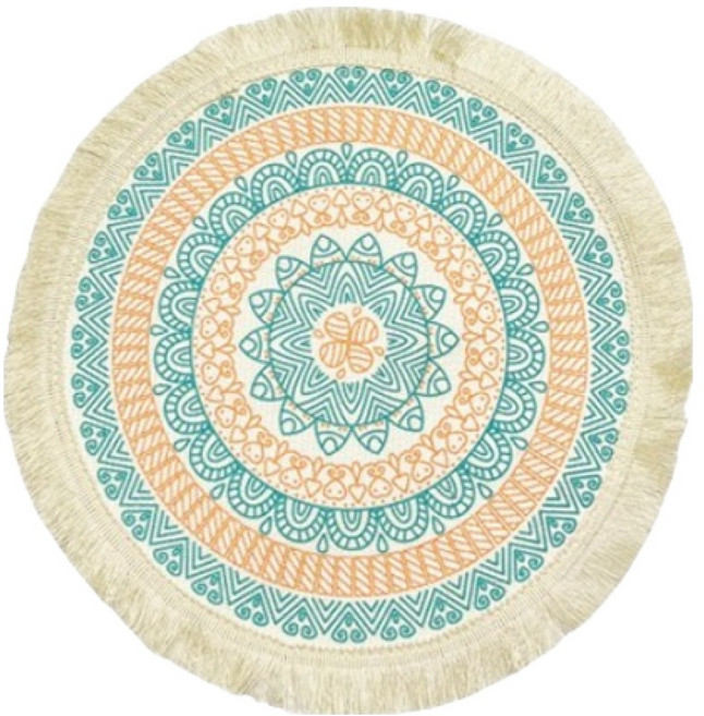 아늑공간 보헤미안 북유럽 코튼 플레이스매트, 1개, 34cm