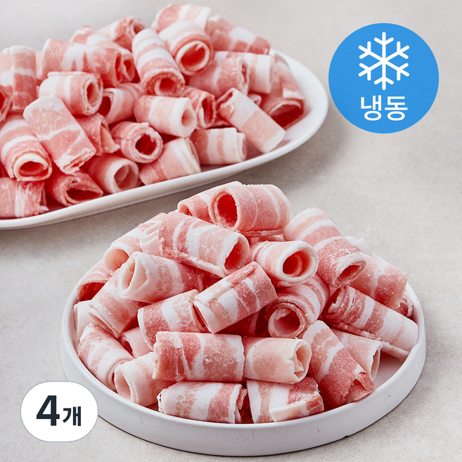 미트포유 덴마크 무연골 대패삼겹 2mm (냉동), 4개, 2kg