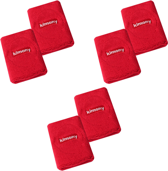 키모니 스포츠 손목 밴드 KSA508, 6개, 레드