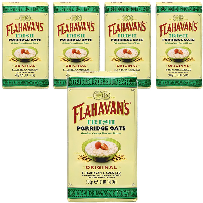 플라하반 아이리쉬 포리지 오트밀, 500g, 5개