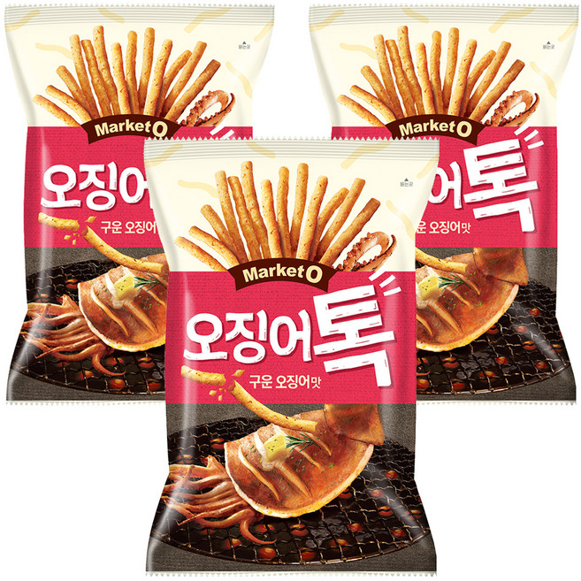 Market O Market O香烤魷魚薯條餅乾, 136g, 3包