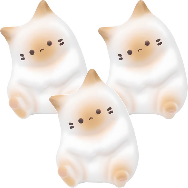 아가플러스 폭신 마시멜로우 고양이 스퀴시 랜덤발송, 3개