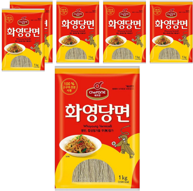 쉐프원 대상 화영 당면, 1kg, 6개