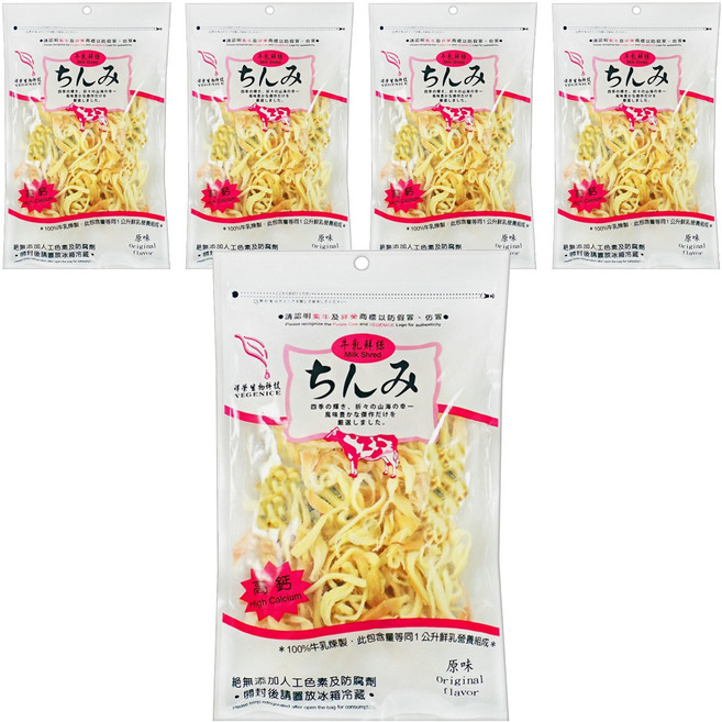 祥榮生物科技 牛乳鮮絲 奶素高鈣 原味, 80g, 5包