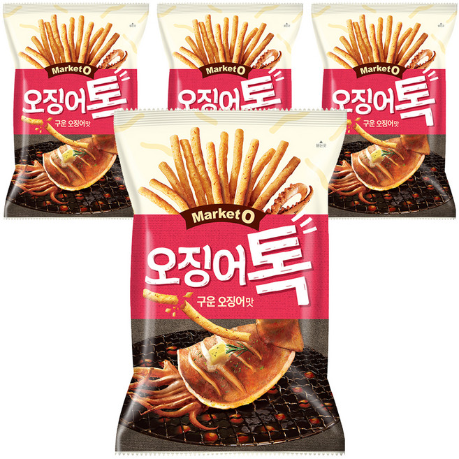 Market O Market O香烤魷魚薯條餅乾, 136g, 4包