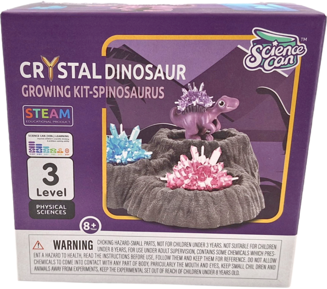 Science Can STEAM玩具 生長水晶小恐龍 紫色 8歲以上, 1盒