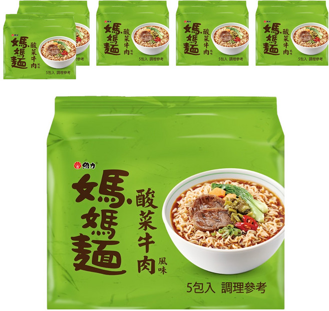 維力 媽媽麵 酸菜牛肉風味 75g, 30包
