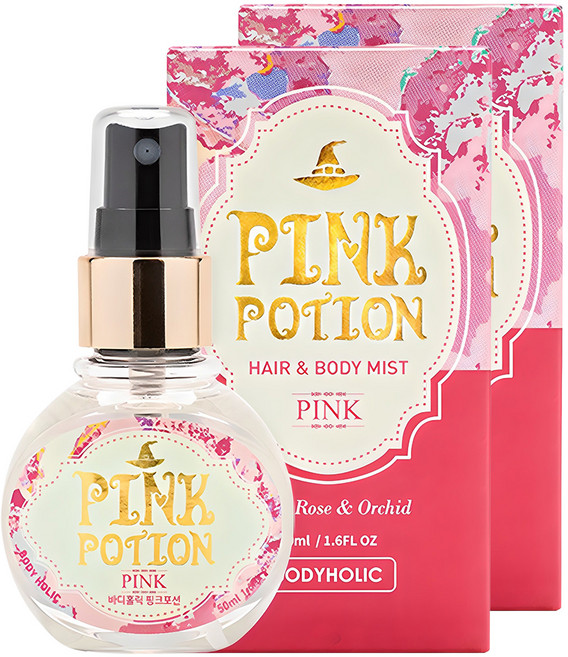 바디홀릭 핑크포션 바디미스트 로즈 앤 오키드향, 50ml, 2개
