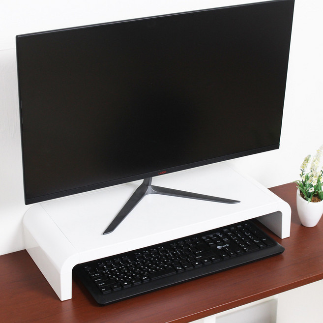 큐빅스 2 모니터 받침대 L, 화이트