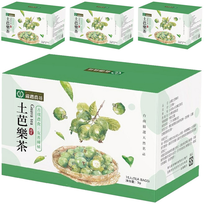 蔴鑽農坊 土芭樂袋茶, 3.5g, 15包, 4盒