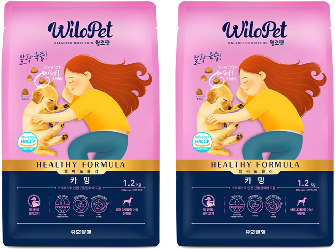 윌로펫 전연령용 강아지 헬시포뮬러 기능성 소프트사료 카밍, 오리, 1.2kg, 2개