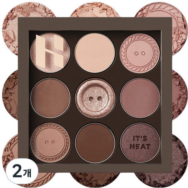 홀리카홀리카 마이페이브 무드 아이팔레트, 버튼업, 2개