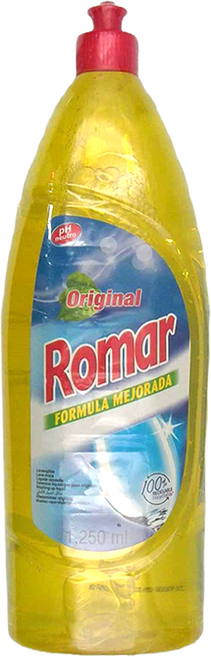 ROMAR 經典草本配方洗碗精 輕鬆去除異味 溫和不殘留 高濃度且溫和配方 有效去除油污, 1.25L, 1瓶