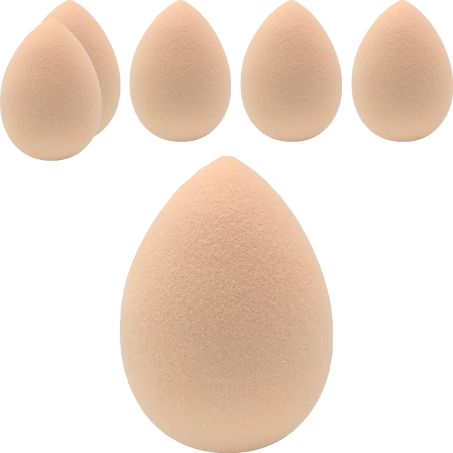 Solone QQ彈力美妝蛋 水滴型, 米色, 6個