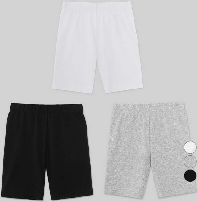 롤리트리 아동용 코튼 스판 4부 레깅스 3종 세트