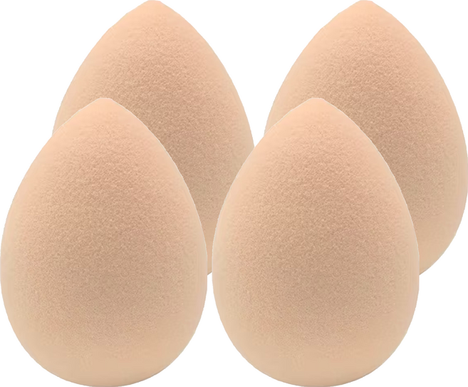 Solone QQ彈力美妝蛋 水滴型, 米色, 4個