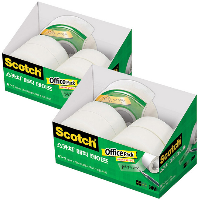 3M Scotch 膠台+補充膠帶組 MT-5, 單一顏色, 2套