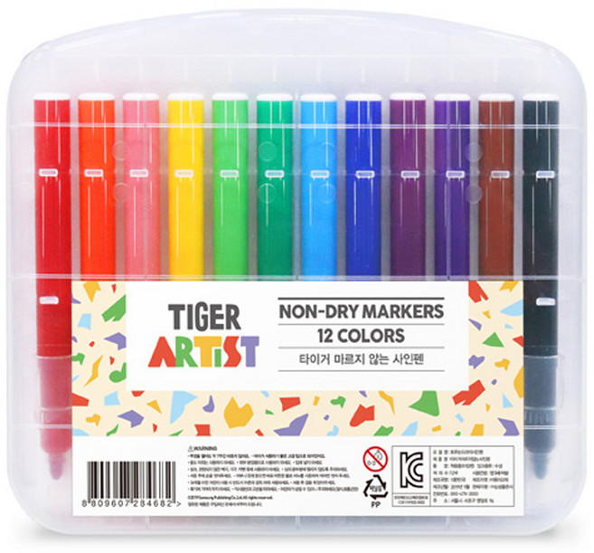 마이리틀타이거 마르지 않는 사인펜, 12색, 1세트