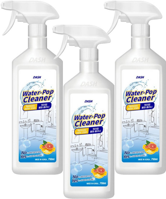 DASH 워터팝 물때 클리너, 750ml, 3개