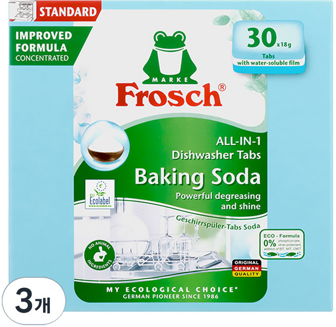 프로쉬 올인원 베이킹소다 식기세척기 세제 30p, 540g, 3개