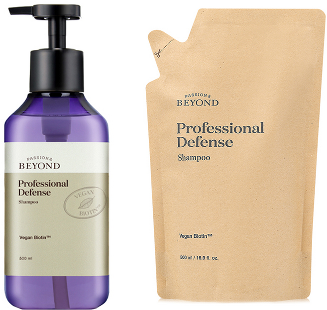 비욘드 프로페셔널 디펜스 샴푸 500ml + 리필 500ml 세트, 비욘드 프로디펜스 샴푸 500ml+리필 500ml -비, 1개