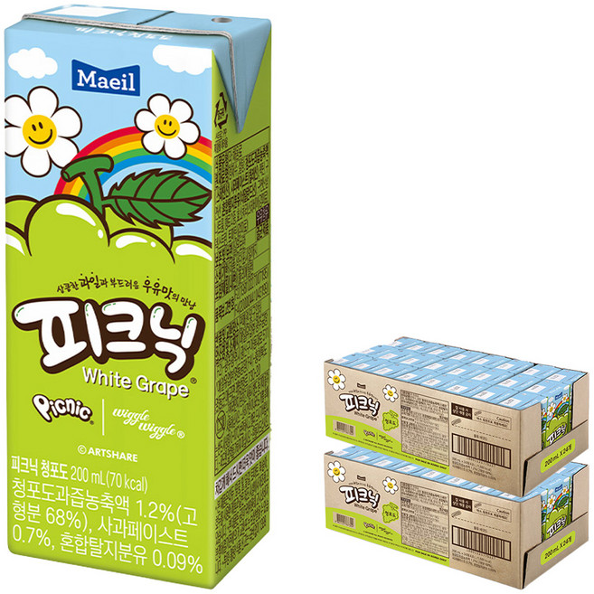 피크닉 청포도, 200ml, 48개
