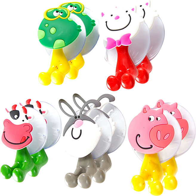 귀요미 흡착 칫솔걸이, 랜덤 발송, 10개