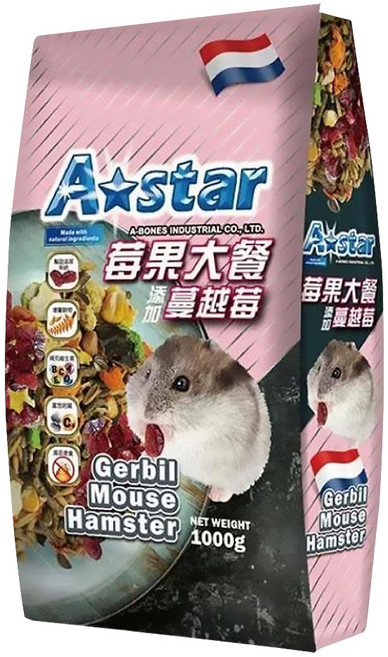A star 寵物鼠莓果大餐飼料, 1袋, 1kg