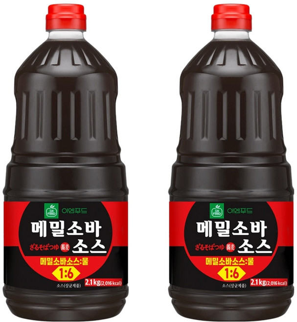 이엔푸드 메밀소바소스, 1.8L, 2.1kg, 2개