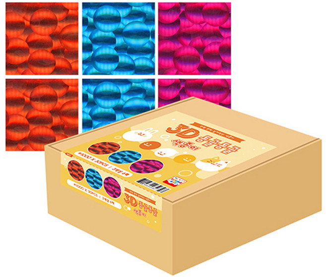 영아트 3D 동글동글 색종이, 3색, 180개