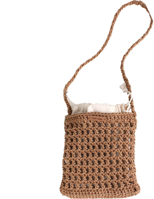 Love Country 迷你網狀斜背包鉤針DIY編織組, 棕色, 1組